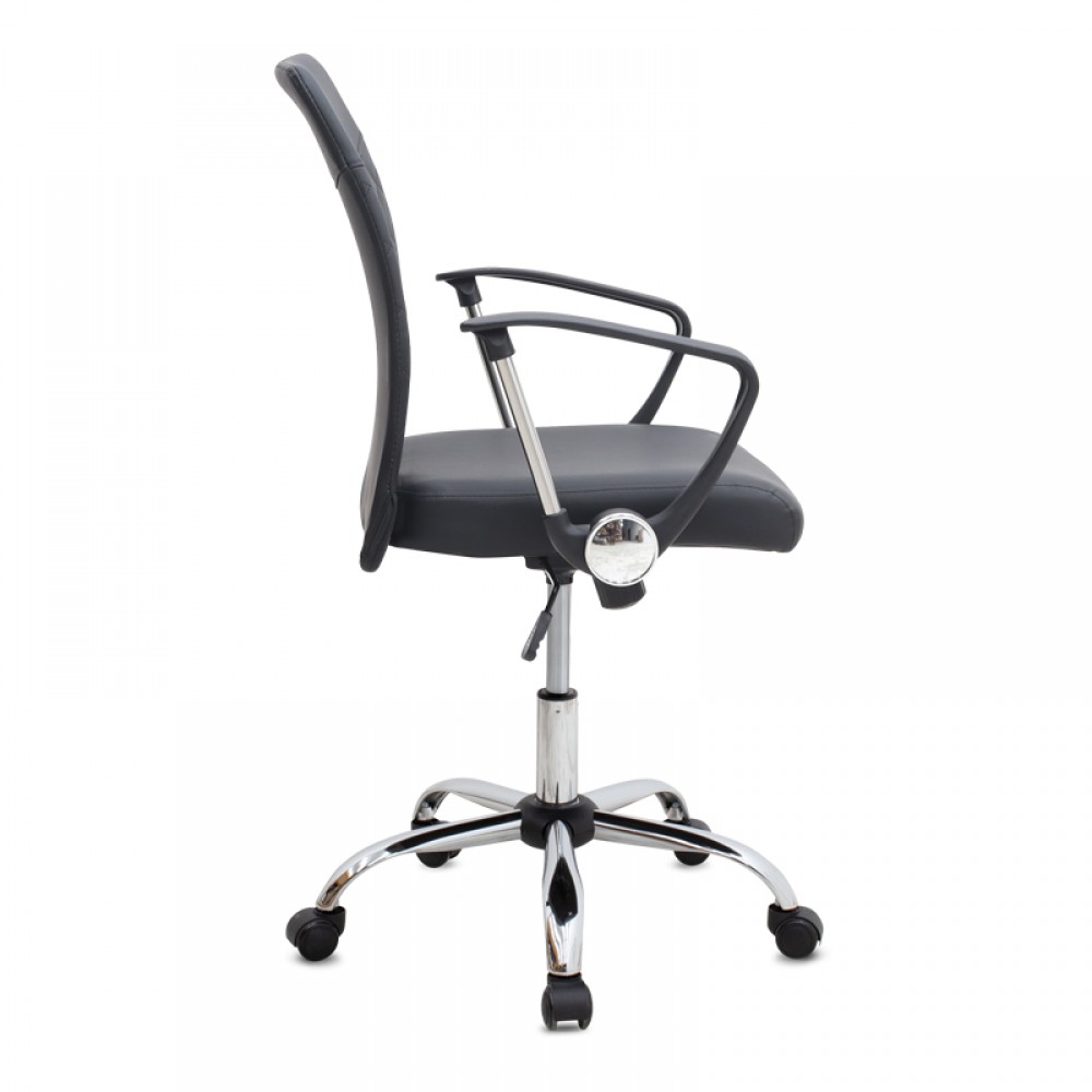 Καρέκλα γραφείου Avelon Megapap από τεχνόδερμα χρώμα μαύρο 60x56x94/103εκ.