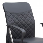 Καρέκλα γραφείου Avelon Megapap από τεχνόδερμα χρώμα μαύρο 60x56x94/103εκ.