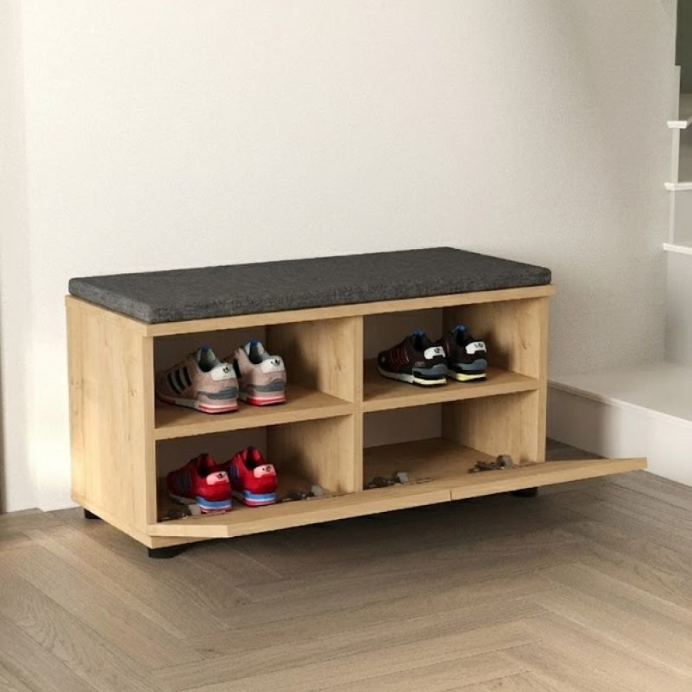 Παπουτσοθήκη Twain Megapap 8 ζευγών χρώμα sapphire oak 80x35x42εκ.