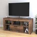 Έπιπλο τηλεόρασης Midili Megapap χρώμα καπνιστή καρυδιά 135x42x60,7εκ.