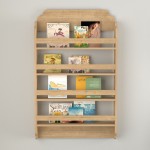 Επιτοίχια βιβλιοθήκη - ραφιέρα Montessori Megapap χρώμα sapphire oak 80x15x132εκ.