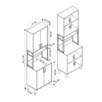 Έπιπλο κουζίνας Sedef Megapap χρώμα ανθρακί 61x40x202,1εκ.