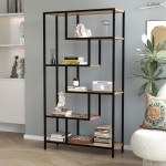 Βιβλιοθήκη Larissa Megapap χρώμα μαύρο - pine oak 90x30x159εκ.