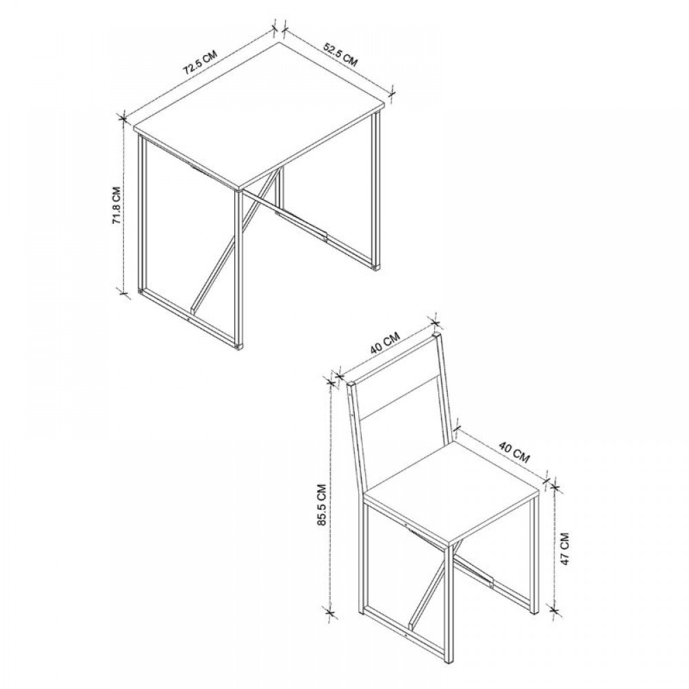 Τραπεζαρία Maysa Megapap Σετ 3 τμχ χρώμα pine oak 72,5x52,5x71,8εκ.