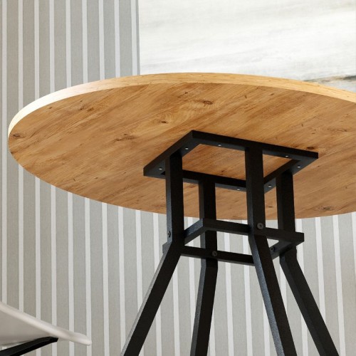 Τραπέζι Roma Megapap χρώμα pine oak Ø80x75εκ.
