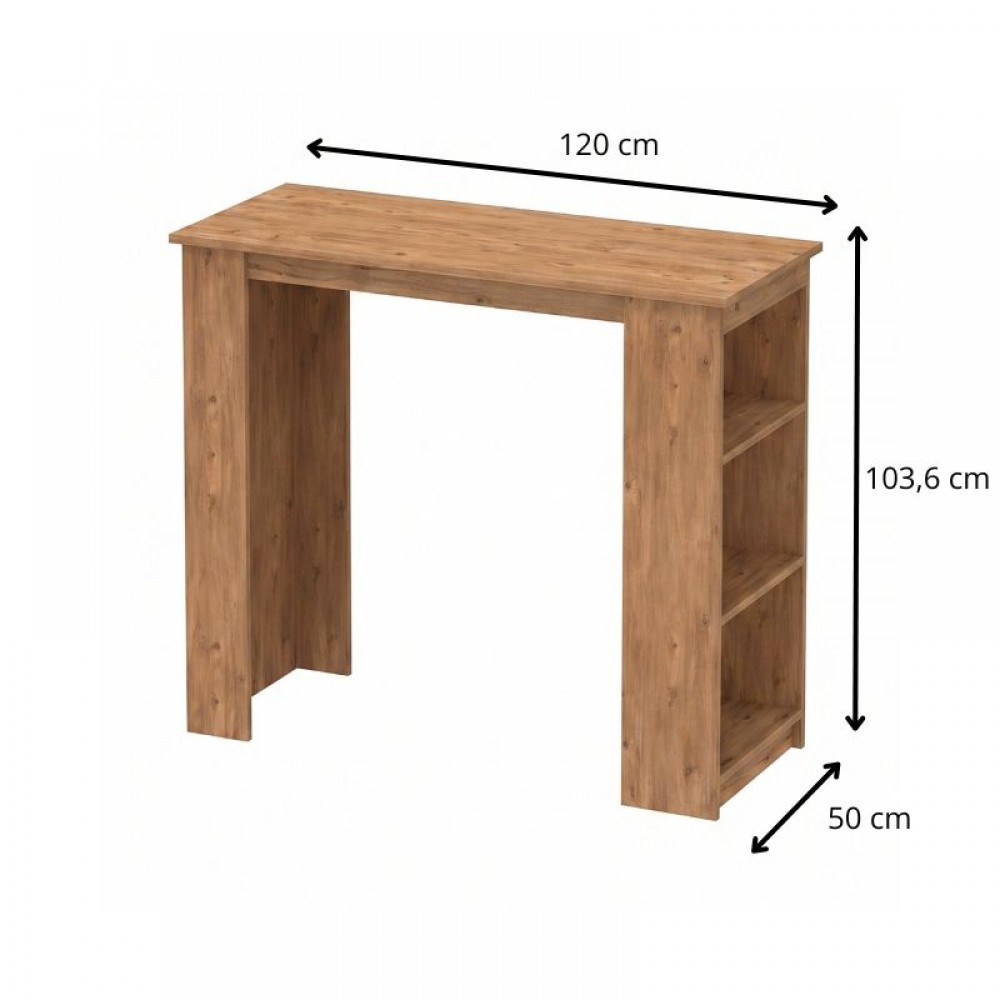 Τραπέζι μπαρ Toska Megapap χρώμα pine oak 120x50x103,6εκ.