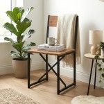 Καρέκλα τραπεζαρίας Maysa Megapap χρώμα μαύρο - pine oak 40,2x42,5x84,7εκ.