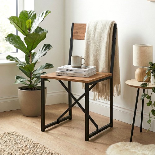 Καρέκλα τραπεζαρίας Maysa Megapap χρώμα μαύρο - pine oak 40,2x42,5x84,7εκ.