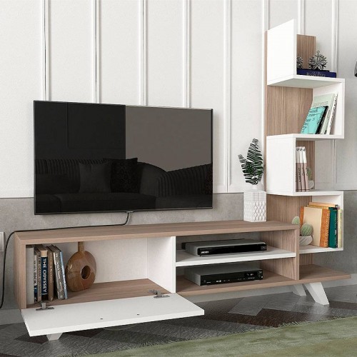 Έπιπλο τηλεόρασης Ceren Megapap χρώμα λευκό - cordoba 149,5x31x131,6εκ.