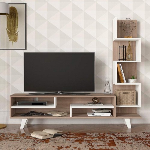 Έπιπλο τηλεόρασης Granada Megapap χρώμα λευκό - cordoba 149,5x29,5x120εκ.