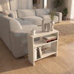 Τραπεζάκι βοηθητικό Silvanus Megapap χρώμα sandstone 51x17,5x49εκ.