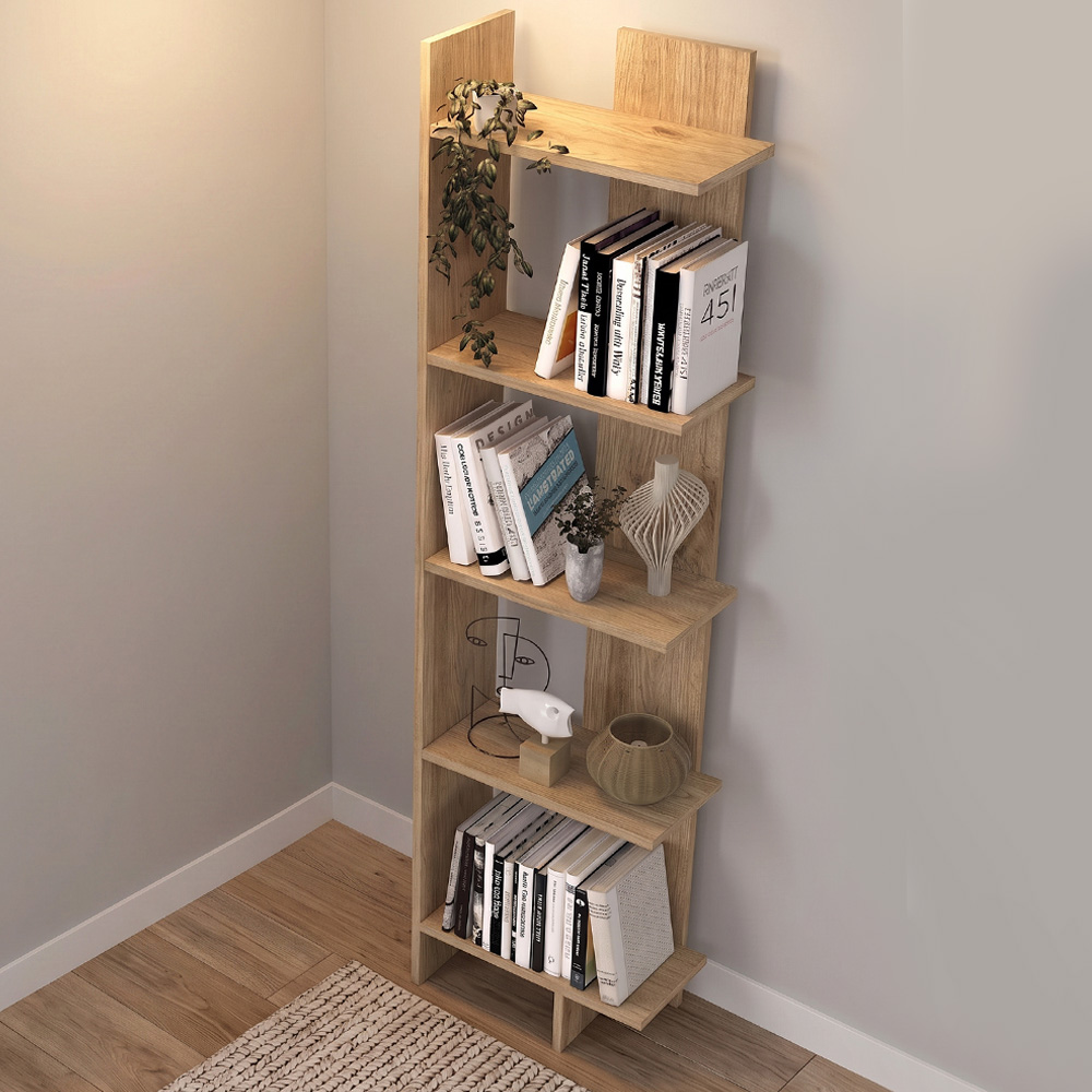 Βιβλιοθήκη Perla Megapap χρώμα sepet oak 48x22x170εκ.