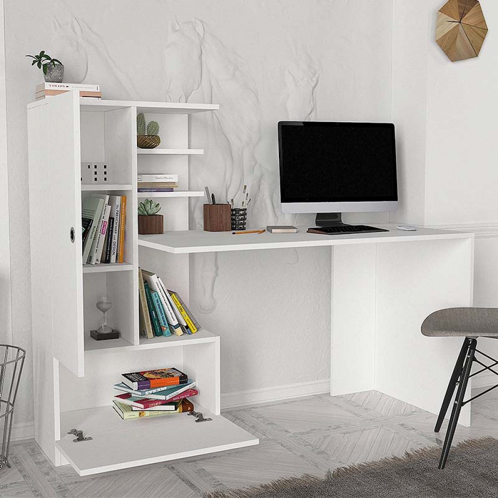 Γραφείο εργασίας Domingo Megapap χρώμα λευκό 149,5x60x120εκ.