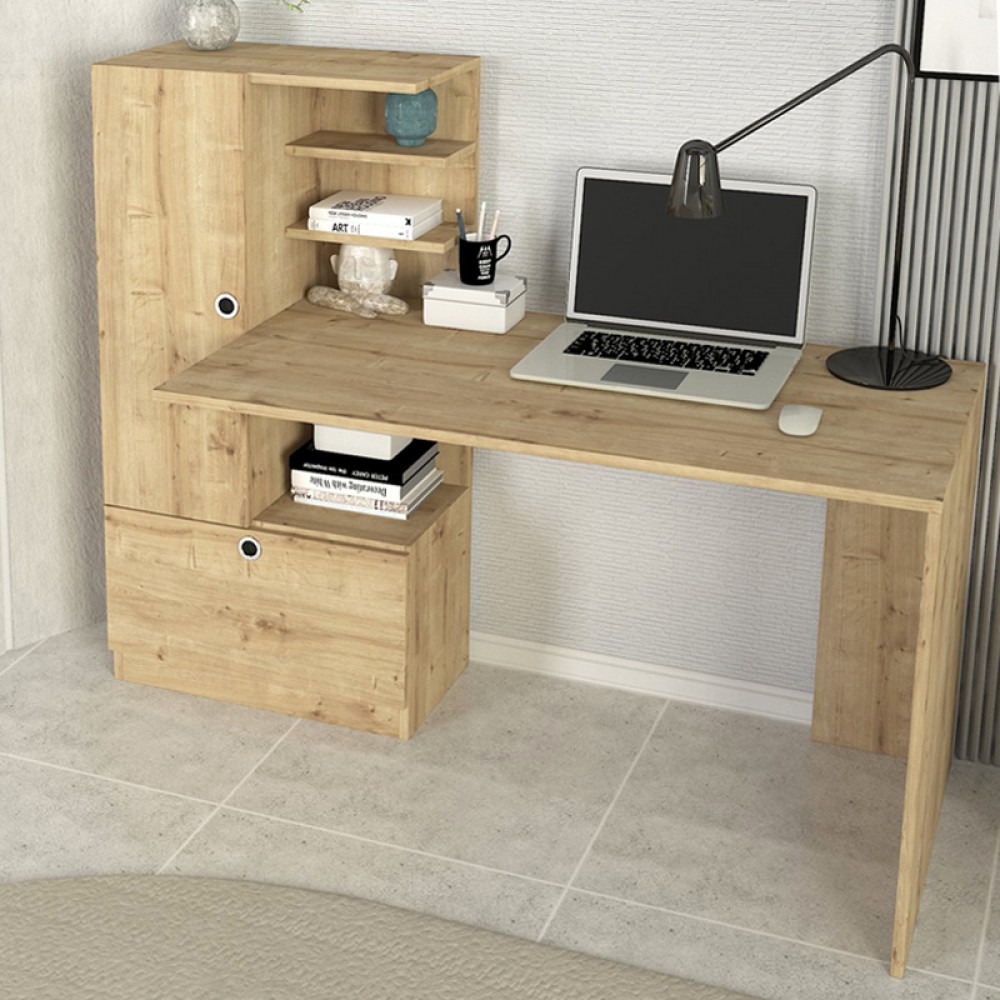 Γραφείο εργασίας Domingo Megapap χρώμα sapphire oak 149,5x60x120εκ.