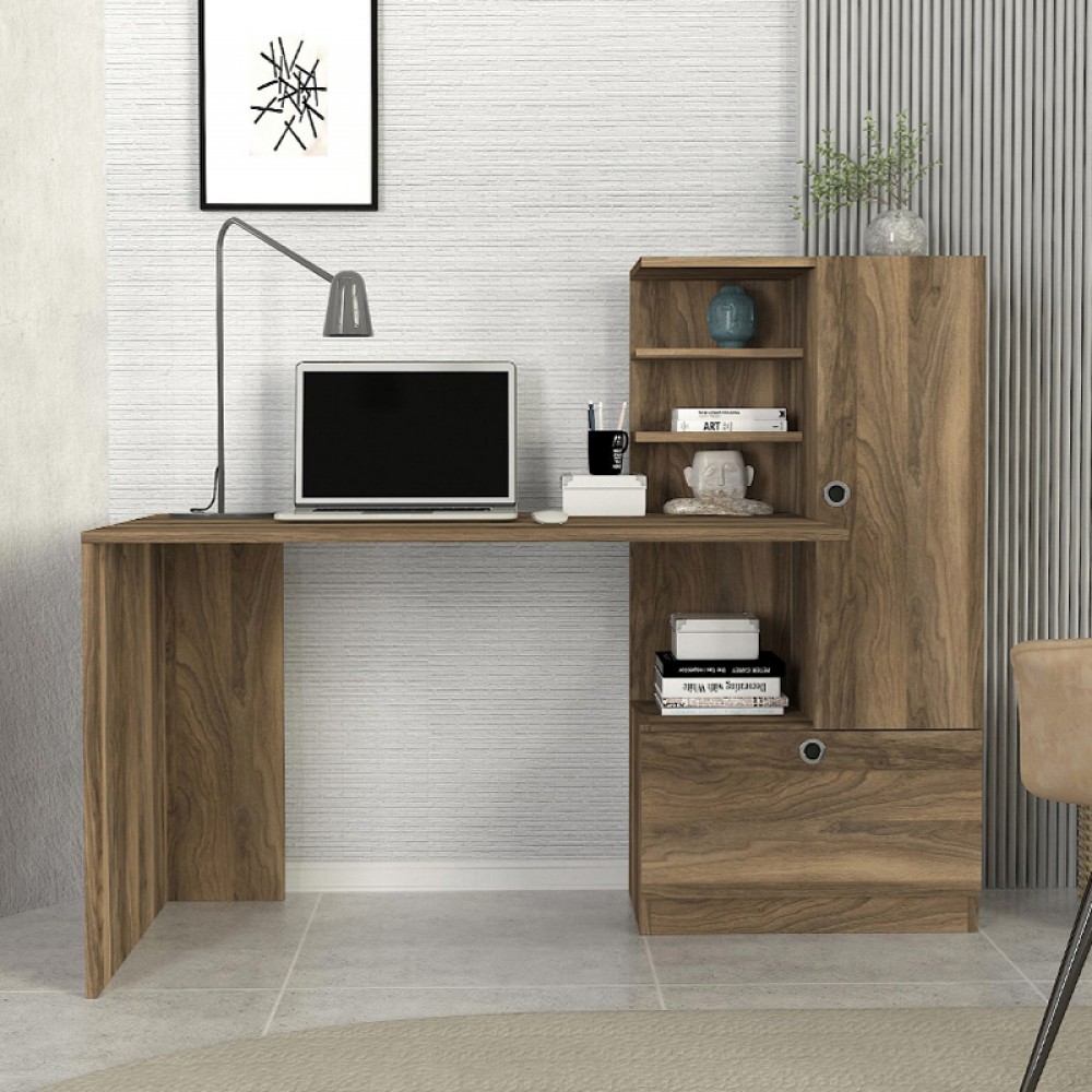 Γραφείο εργασίας Merino Megapap χρώμα καρυδί 149,5x61,8x120εκ.