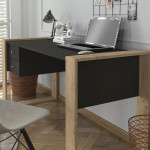 Γραφείο εργασίας Fernando Megapap χρώμα ανθρακί - sapphire oak 158,4x60x72,2εκ.