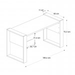 Γραφείο εργασίας Fernando Megapap χρώμα ανθρακί - sapphire oak 158,4x60x72,2εκ.