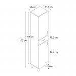Ντουλάπι κουζίνας - μπάνιου Selina Megapap χρώμα sencron black 35x31x179εκ.