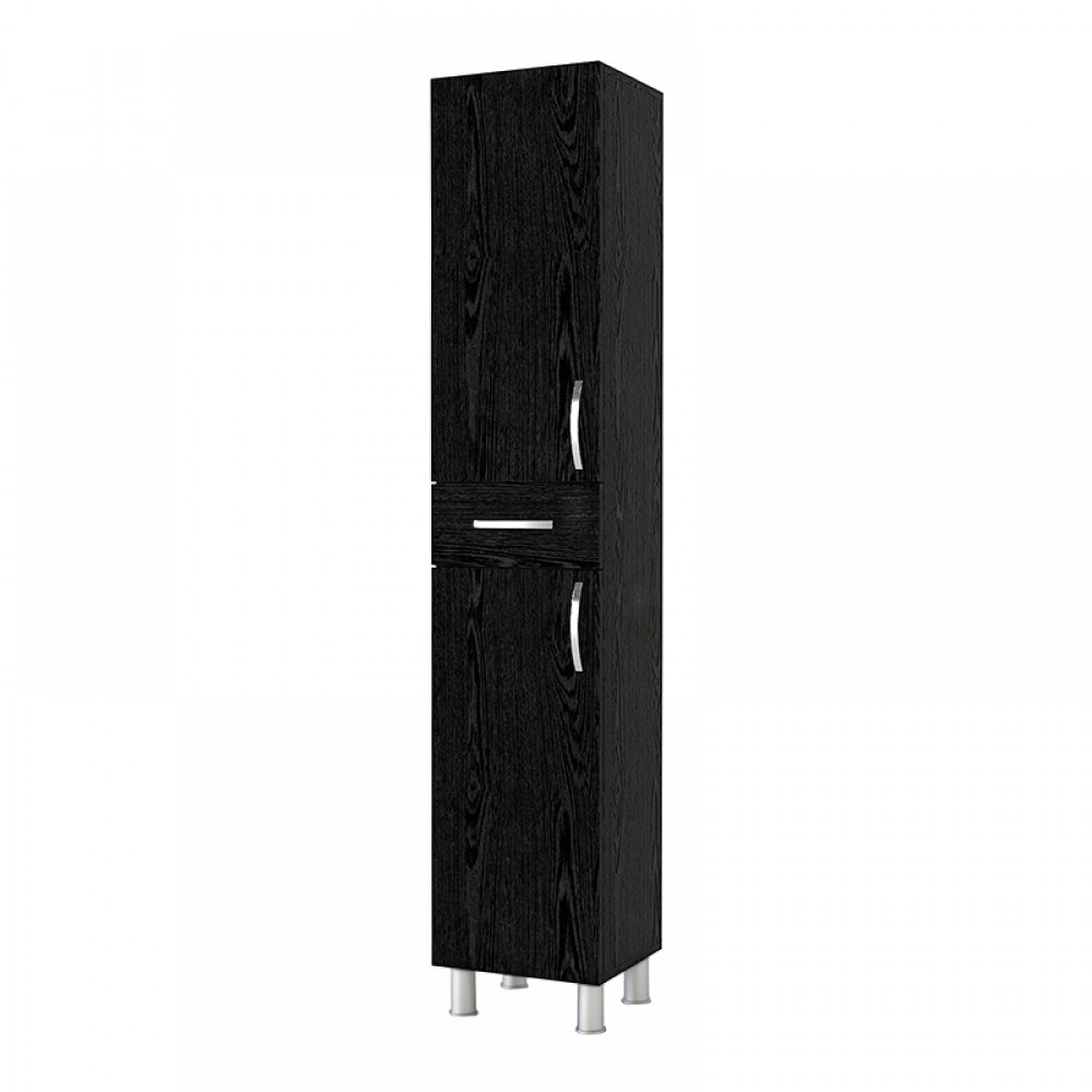 Ντουλάπι κουζίνας - μπάνιου Selina Megapap χρώμα sencron black 35x31x179εκ.