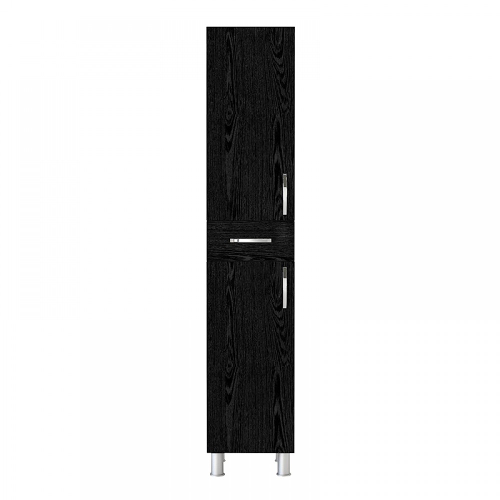 Ντουλάπι κουζίνας - μπάνιου Selina Megapap χρώμα sencron black 35x31x179εκ.