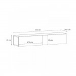Έπιπλο τηλεόρασης επιτοίχιο Aristo Megapap με LED χρώμα sandstone 135x31,6x25εκ.