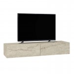 Έπιπλο τηλεόρασης επιτοίχιο Aristo Megapap με LED χρώμα travertine 135x31,6x25εκ.