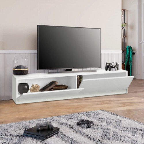 Έπιπλο τηλεόρασης Ahenk Megapap χρώμα λευκό 160x31,3x32,9εκ.