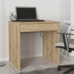 Γραφείο εργασίας Mida Megapap χρώμα sapphire oak 72x60x73,8εκ.