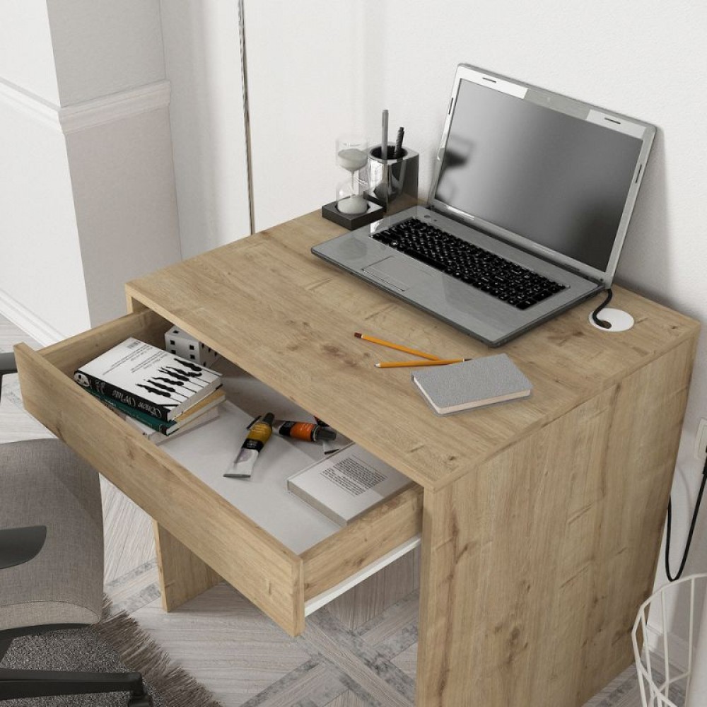 Γραφείο εργασίας Mida Megapap χρώμα sapphire oak 72x60x73,8εκ.