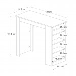 Τραπέζι μπαρ Monaco Megapap χρώμα καρυδί - μαύρο εφέ μαρμάρου 120x51,6x101,8εκ.