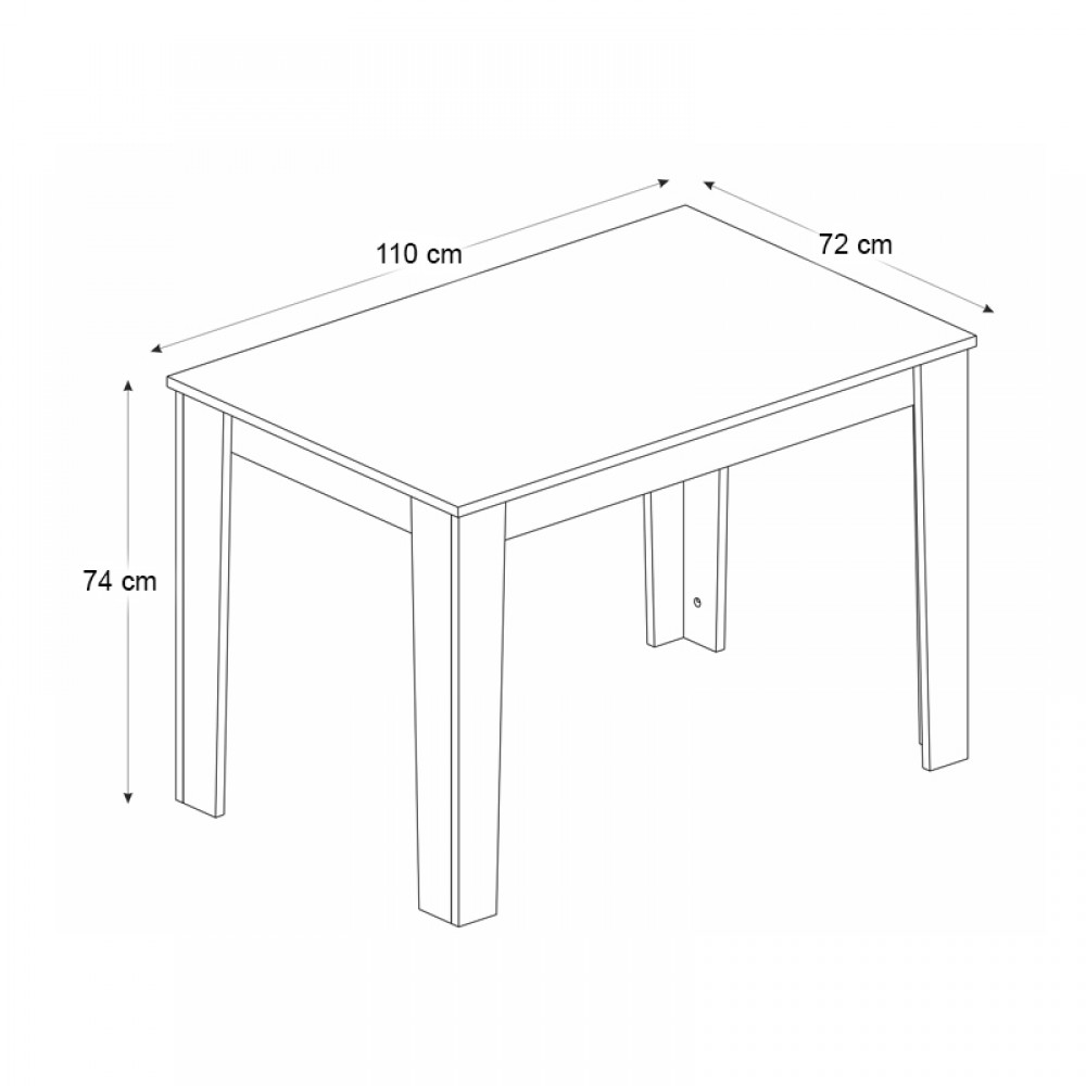 Τραπέζι Darlen Megapap χρώμα καρυδί - μαύρο εφέ μαρμάρου 110x72x74εκ.