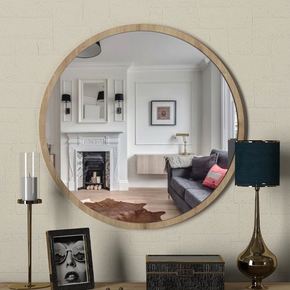 Καθρέπτης τοίχου Glob Μegapap χρώμα sapphire oak 59x2x59εκ.