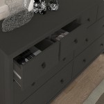 Συρταριέρα - Μπουφές Sabina Megapap χρώμα ανθρακί 160x50x96εκ.