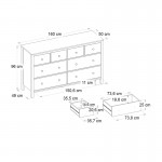 Συρταριέρα - Μπουφές Sabina Megapap χρώμα sepet oak 160x50x96εκ.