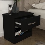 Κομοδίνο Lube Megapap χρώμα μαύρο 40x28,2x40εκ.