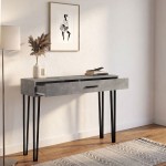 Κονσόλα Rochel Megapap χρώμα γκρι σκυροδέματος 120x35x89,8εκ.