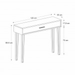 Κονσόλα Rochel Megapap χρώμα γκρι σκυροδέματος 120x35x89,8εκ.