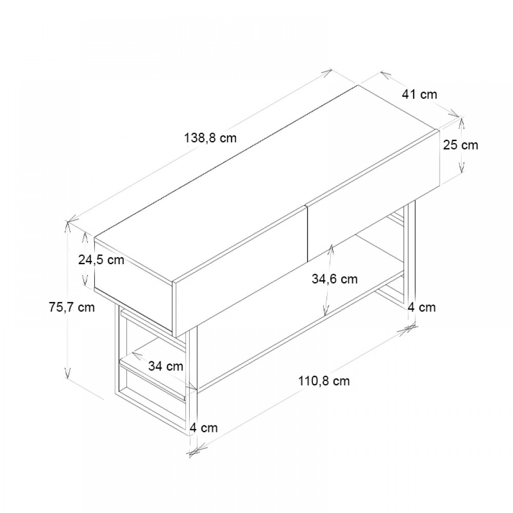 Κονσόλα Aron Megapap χρώμα λευκό εφέ μαρμάρου 138,8x41x75,7εκ.