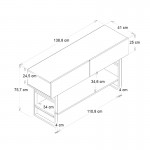 Κονσόλα Aron Megapap χρώμα λευκό εφέ μαρμάρου 138,8x41x75,7εκ.