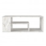 Τραπεζάκι σαλονιού Abdera Megapap χρώμα λευκό εφέ μαρμάρου 110x60x42εκ.