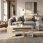 Τραπεζάκι σαλονιού Abdera Megapap χρώμα travertine 110x60x42εκ.