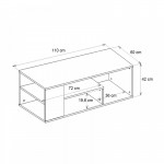Τραπεζάκι σαλονιού Abdera Megapap χρώμα travertine 110x60x42εκ.
