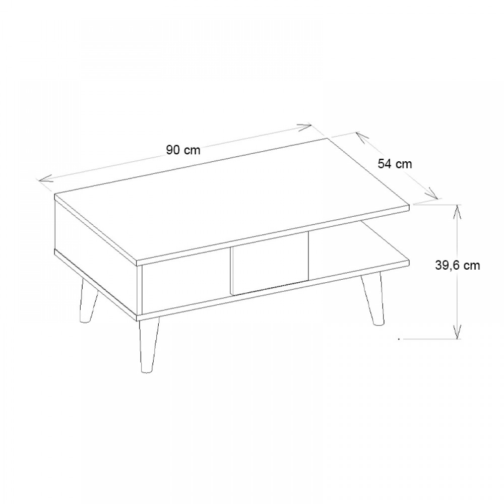 Τραπεζάκι σαλονιού Andros Megapap χρώμα μαύρο - μαύρο εφέ μαρμάρου 90x54x39,6εκ.