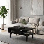 Τραπεζάκι σαλονιού Andros Megapap χρώμα sencron black 90x54x39,6εκ.