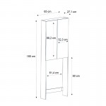Έπιπλο πλυντηρίου Romme Megapap χρώμα sepet oak 65x27,1x180εκ.