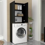 Έπιπλο πλυντηρίου Romme Megapap χρώμα μαύρο 65x27,1x180εκ.