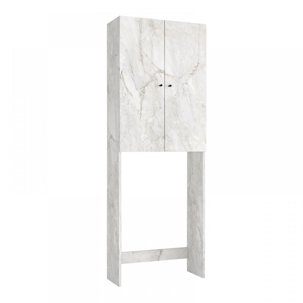 Έπιπλο πλυντηρίου Romme Megapap χρώμα λευκό εφέ μαρμάρου 65x27,1x180εκ.