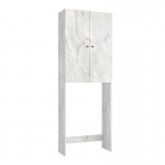 Έπιπλο πλυντηρίου Romme Megapap χρώμα λευκό εφέ μαρμάρου 65x27,1x180εκ.