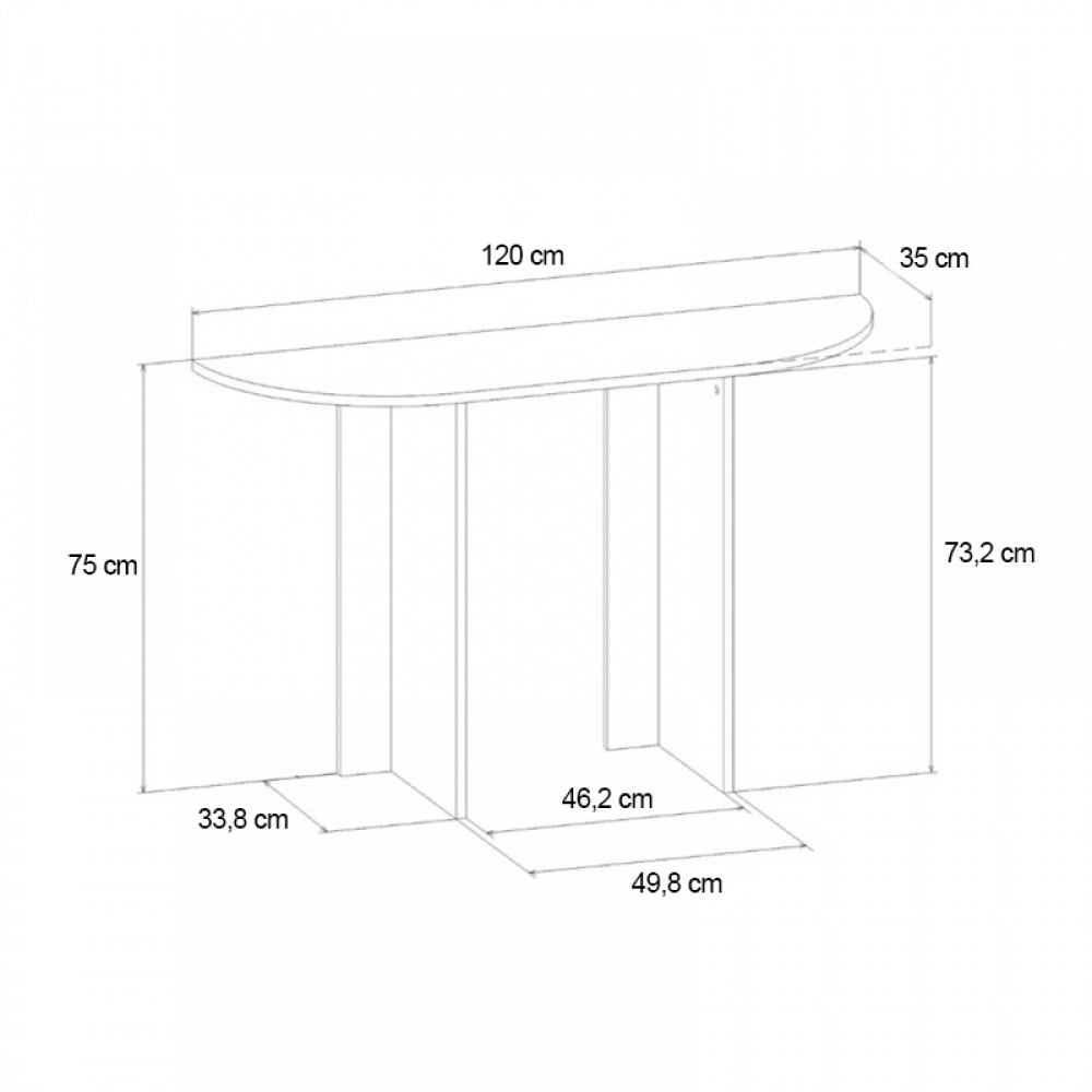 Κονσόλα Cortado Megapap χρώμα sapphire oak 120x35x75εκ.