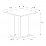 Τραπέζι Allos Megapap χρώμα λευκό εφέ μαρμάρου 75x75x77εκ.